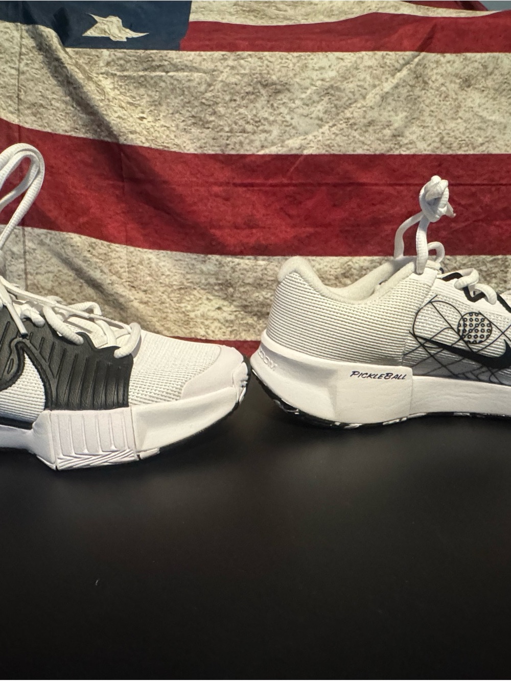 Nike Kids White and Black Pickleball Sneakers